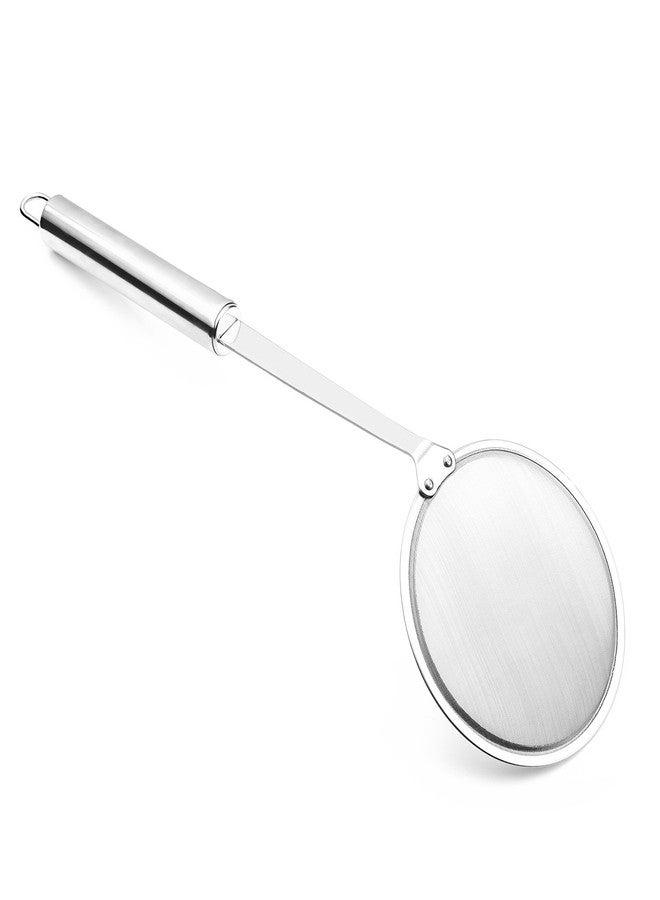 Hiware Stainless Steel Fat Skimmer Spoon - Fine Mesh Food Strainer for Grease, Gravy and Foam, Japanese Hot Pot Skimmer with Long Handle - Image 2